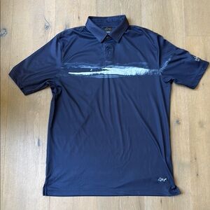 Greg Norman Collection Blue Polo Shirt with Grayhawk Golf design